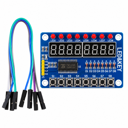 TM1638 8-Bit Button Digital LED Display Module
