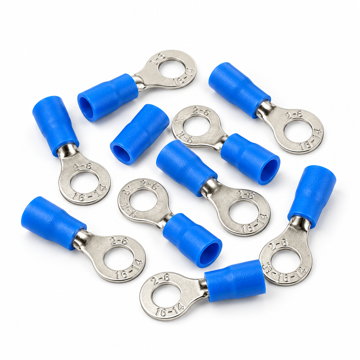 RV2-6 Blue Ring Insulated Crimp Terminals pack of 10