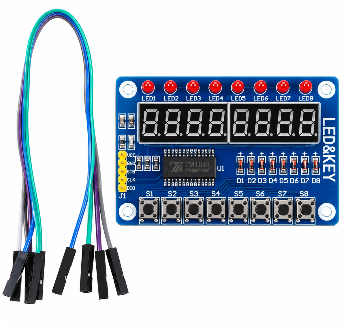TM1638 8-Bit Button Digital LED Display Module