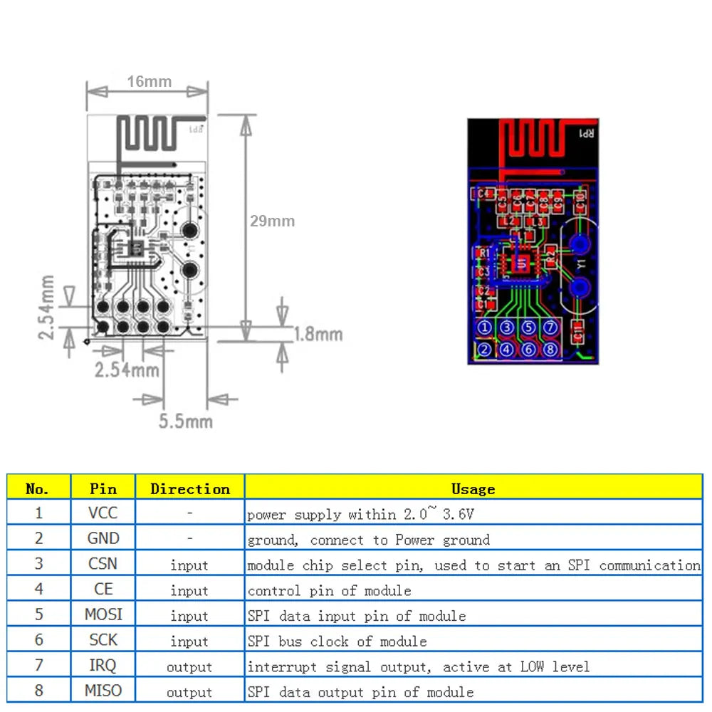 4PCS Keyestudio NRF24L01 2.4GHz Wireless Transceiver RF Module