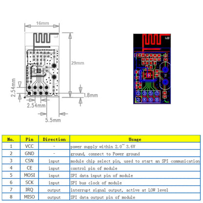 4PCS Keyestudio NRF24L01 2.4GHz Wireless Transceiver RF Module
