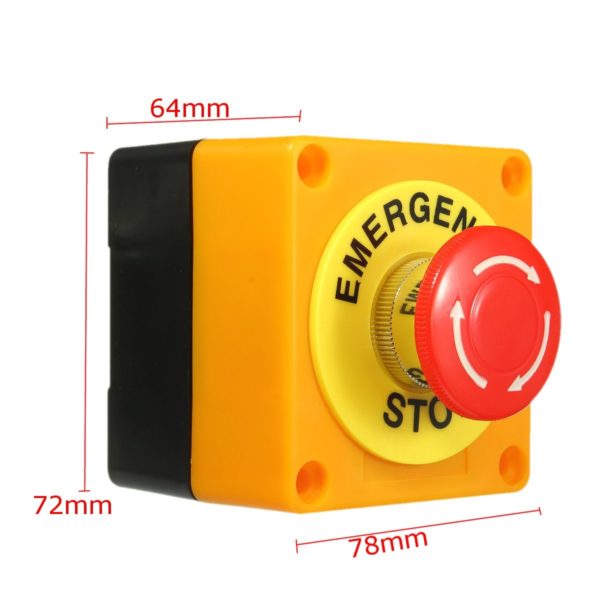 Push Button Switch 1 NO 1 NC 10A 660V Emergency Stop Waterproof - Image 3