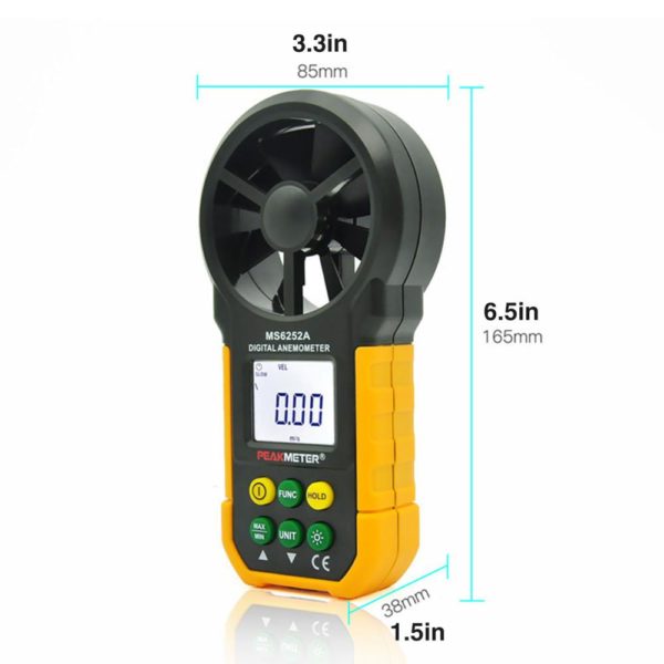 PEAKMETER MS6252A Multifunctional Digital Anemometer Air Volume Tachometer Wind Air Speed Tester  C - Image 4