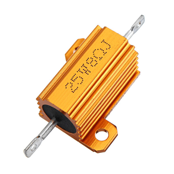 RX24 25W 8R 8RJ Metal Aluminum Case High Power Resistor Golden Metal Shell Case Heatsink Resistance Resistor