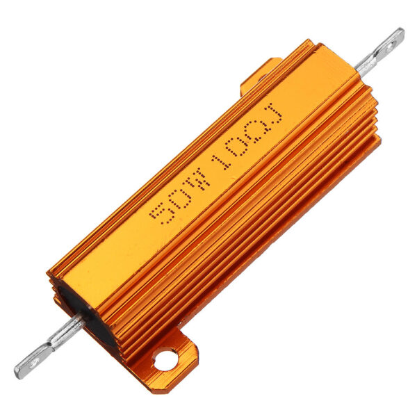 RX24 50W 10R 10RJ Metal Aluminum Case High Power Resistor Golden Metal Shell Case Heatsink Resistance Resistor