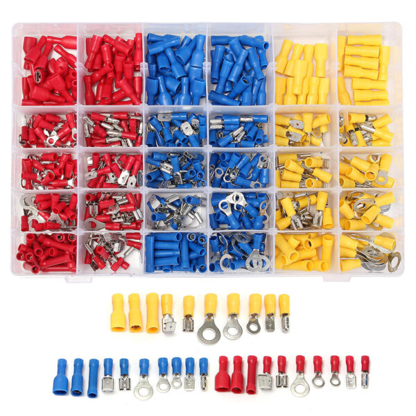 EC09 480Pcs Insulated Electrical Wire Connector Terminal Crimp Connectors Kit Box