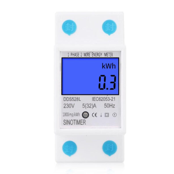 DDS528L LCD Digital Display Energy Meter 230V AC 50Hz Single Phase Backlit Display Wattmeter Power Consumption Energy kWh Electricity Meter - Image 3