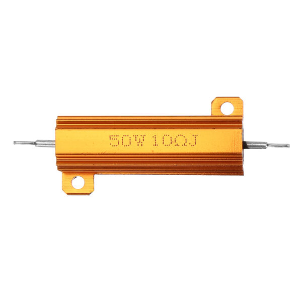 RX24 50W 10R 10RJ Metal Aluminum Case High Power Resistor Golden Metal Shell Case Heatsink Resistance Resistor - Image 3