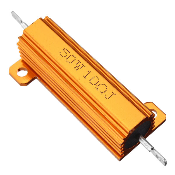 RX24 50W 10R 10RJ Metal Aluminum Case High Power Resistor Golden Metal Shell Case Heatsink Resistance Resistor - Image 2