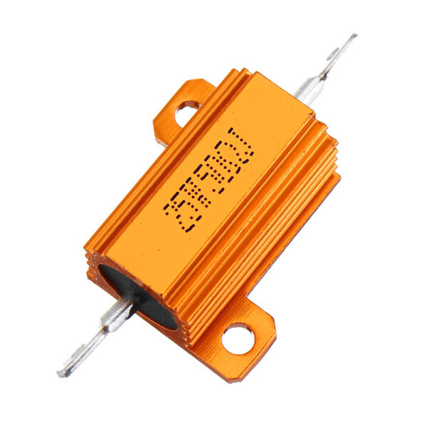 RX24 25W 50R 50RJ Metal Aluminum Case High Power Resistor Golden Metal Shell Case Heatsink Resistance Resistor