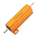 RX24 50W 500R 500RJ Metal Aluminum Case High Power Resistor Golden Metal Shell Case Heatsink Resistance Resistor