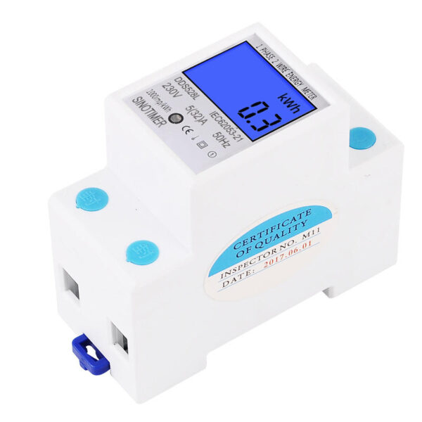 DDS528L LCD Digital Display Energy Meter 230V AC 50Hz Single Phase Backlit Display Wattmeter Power Consumption Energy kWh Electricity Meter - Image 4