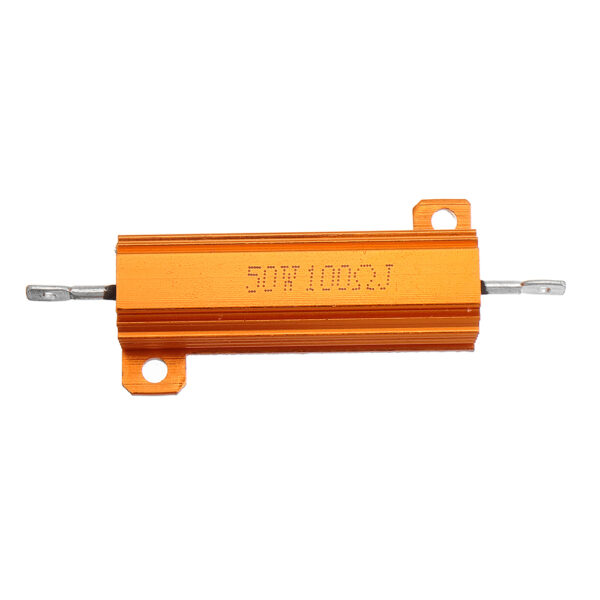 RX24 50W 100R 100RJ Metal Aluminum Case High Power Resistor Golden Metal Shell Case Heatsink Resistance Resistor - Image 3