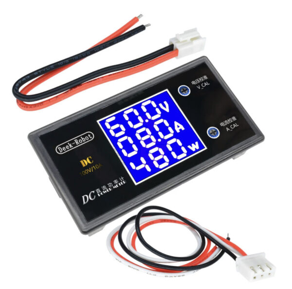 Digital DC 0-100V 0-10A 250W Tester DC7-12V LCD Digital Display Voltage Current Power Meter Voltmeter Ammeter Amp Detector for Arduino