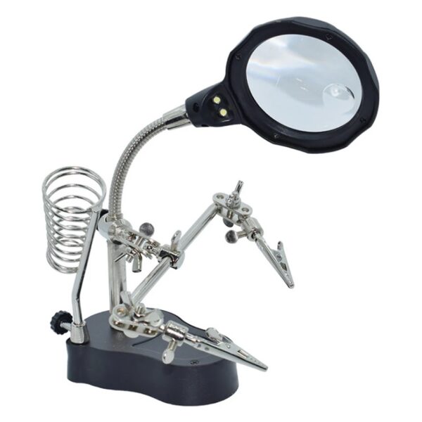 TE-801 Welding Magnifying Glass Led Light Auxiliary Clip Loupe Magnifier Hand Soldering Solder Iron Stand Holder Station - Image 2