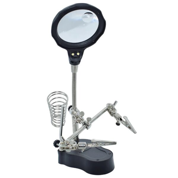 TE-801 Welding Magnifying Glass Led Light Auxiliary Clip Loupe Magnifier Hand Soldering Solder Iron Stand Holder Station - Image 4