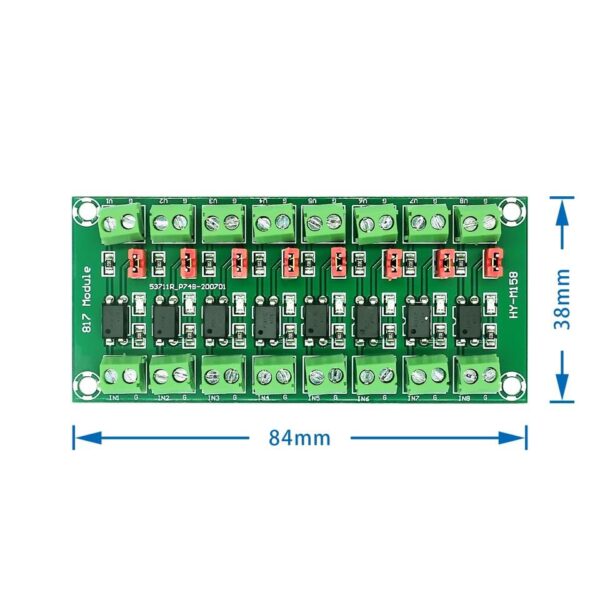 8 Channel 817 Optocoupler 8-way Voltage Isolation Board Voltage Control Adapter Module - Image 2