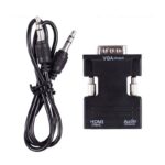 HDMI to VGA, HDMI Female to VGA Male Adapter with 3.5mm Jack for TV Stick, TV Box, Laptop, Desktop, Digital Camera-Black