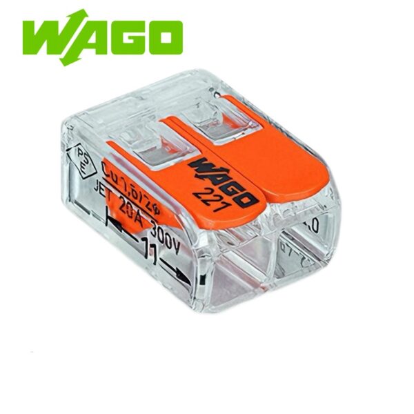 Wago 221-412 4mm 2-Way Lever Connector 32A